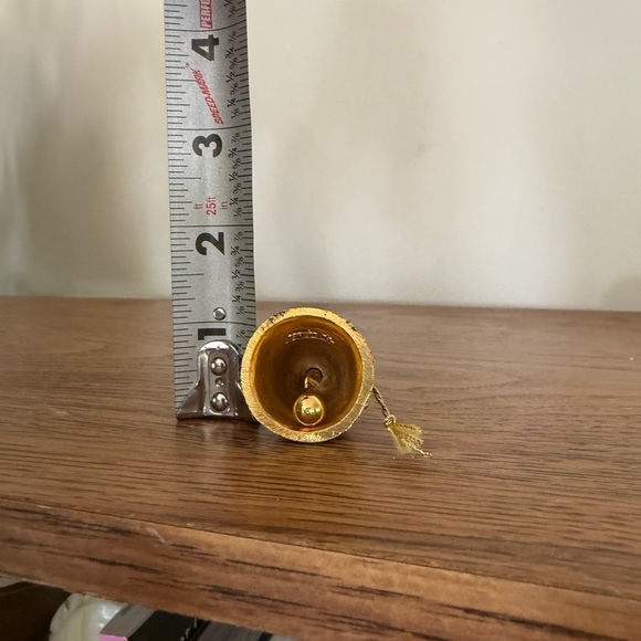 Vintage Lunt EP Pewter Gold Angel Christmas Bell Ornate Ornament Made In USA - Picture 7 of 8